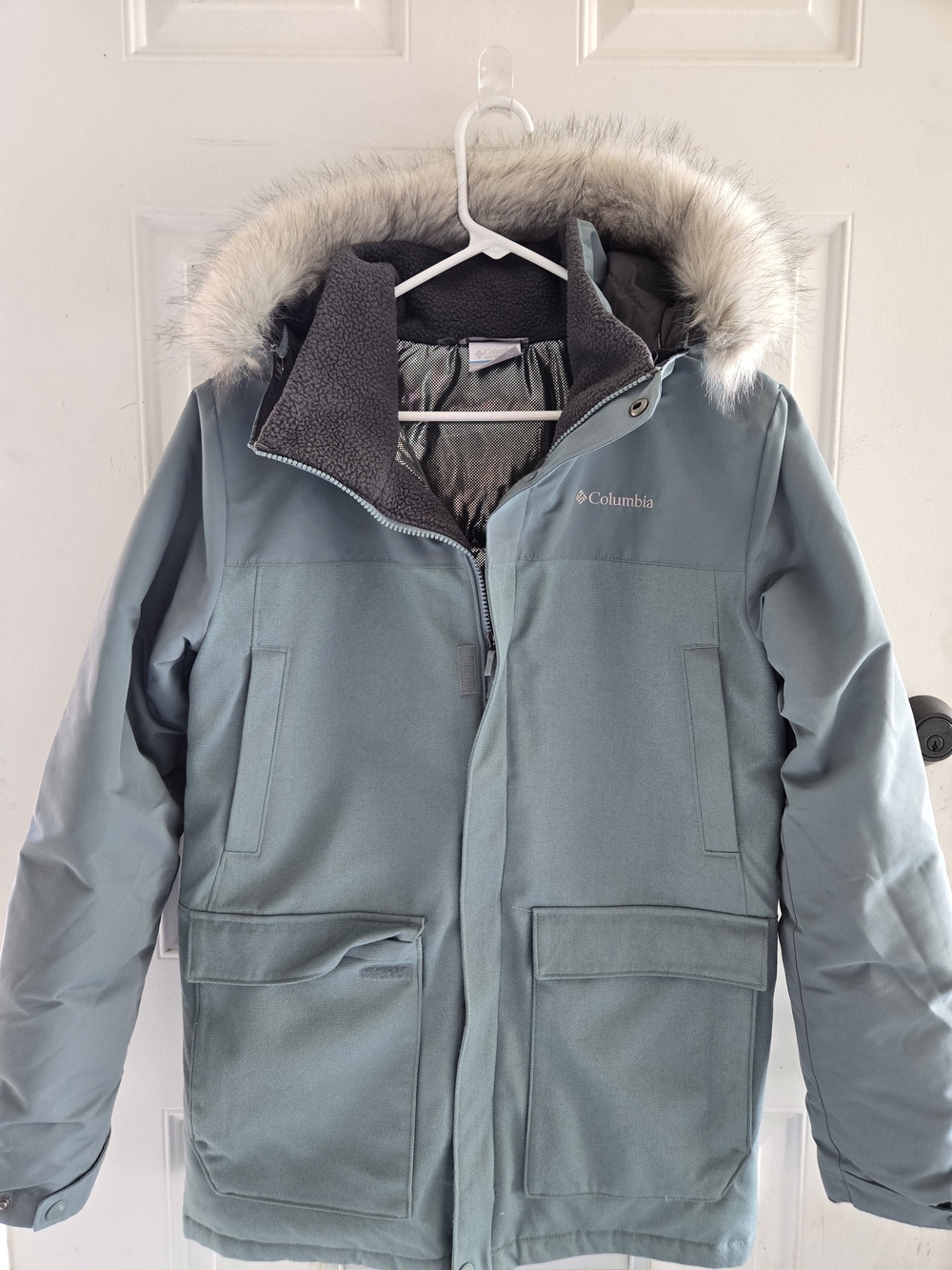 Columbia Youth Ice Blue Hooded Winter Parka